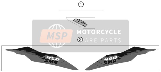 77308198300, Dekor Heckteil 450 Smr 12, KTM, 0