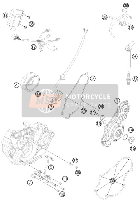 KTM 450 SMR Europe 2012 Sistema di accensione per un 2012 KTM 450 SMR Europe