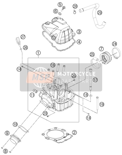 78936020044, Cilinderkop Cpl., KTM, 0