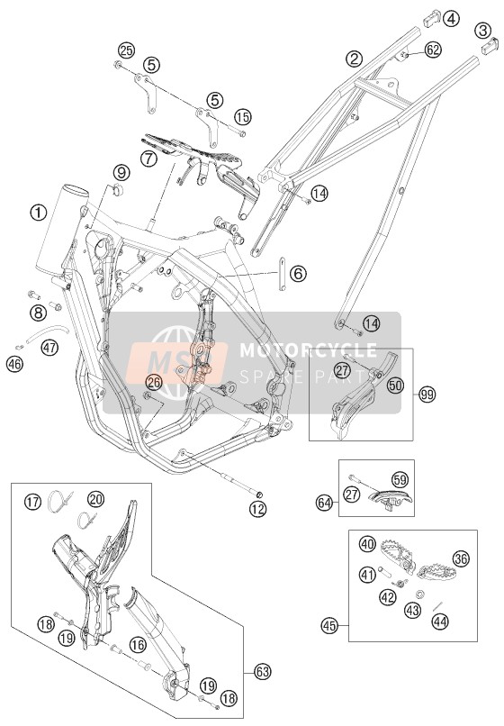 KTM 450 SMR Europe 2013 Frame for a 2013 KTM 450 SMR Europe