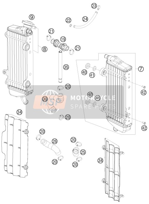 KTM 450 SMR Europe 2014 Cooling System for a 2014 KTM 450 SMR Europe