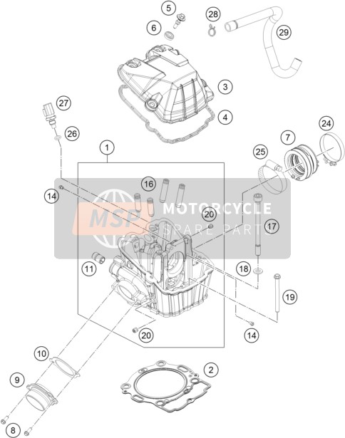 KTM 450 SMR Europe 2014 Cylinder Head for a 2014 KTM 450 SMR Europe