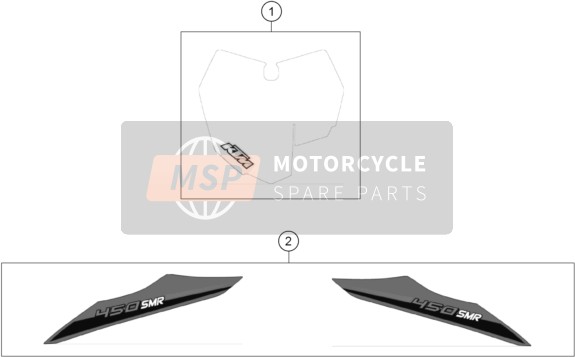 KTM 450 SMR Europe 2014 Aufkleber für ein 2014 KTM 450 SMR Europe