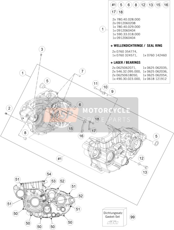 KTM 450 SMR Europe 2014 Caja del motor para un 2014 KTM 450 SMR Europe