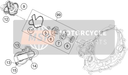 KTM 450 SMR Europe 2014 Wasserpumpe für ein 2014 KTM 450 SMR Europe