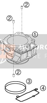 KTM 450 SX-F Europe 2007 Cylinder for a 2007 KTM 450 SX-F Europe