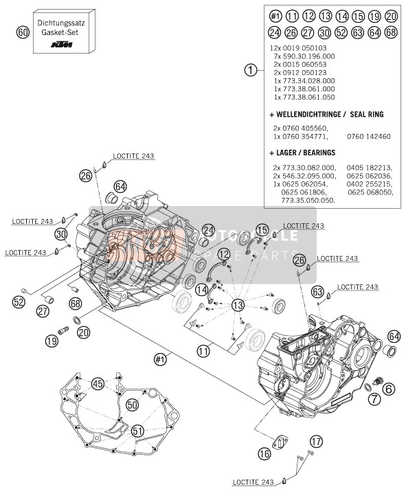 KTM 450 SX-F Europe 2007 Engine Case for a 2007 KTM 450 SX-F Europe