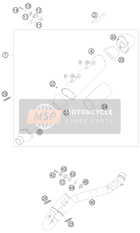 KTM 450 SX-F USA 2009 Système d'échappement pour un 2009 KTM 450 SX-F USA