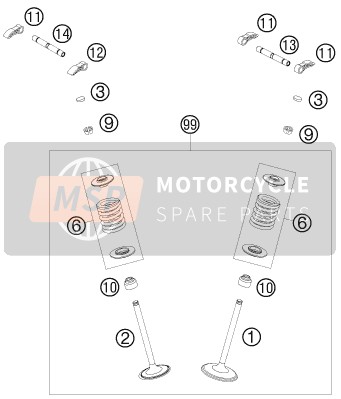 KTM 450 SX-F USA 2009 VENTILTRIEB für ein 2009 KTM 450 SX-F USA