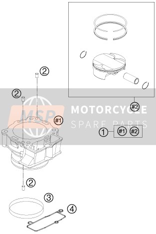 KTM 450 SX-F USA 2012 ZYLINDER für ein 2012 KTM 450 SX-F USA