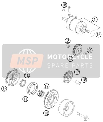 KTM 450 SX-F USA 2012 Elektrische starter voor een 2012 KTM 450 SX-F USA