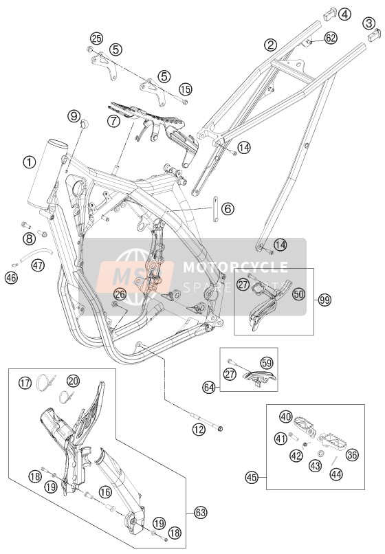 KTM 450 SX-F USA 2012 Frame for a 2012 KTM 450 SX-F USA