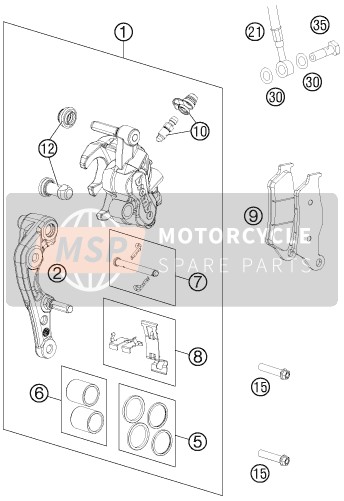 KTM 450 SX-F USA 2012 Remklauw voor voor een 2012 KTM 450 SX-F USA