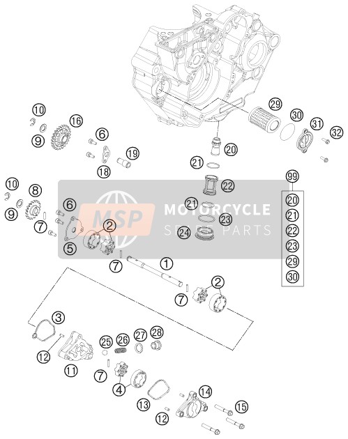 KTM 450 SX-F USA 2012 Sistema de lubricación para un 2012 KTM 450 SX-F USA