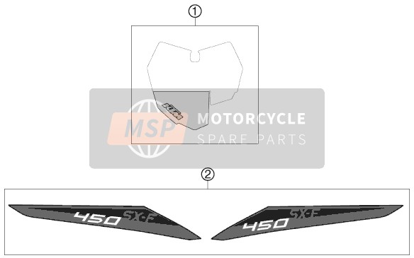 KTM 450 SX-F USA 2013 Aufkleber für ein 2013 KTM 450 SX-F USA