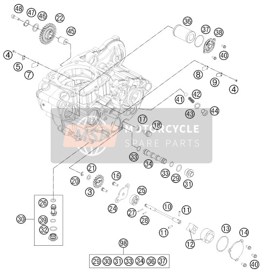 KTM 450 SX-F USA 2013 Lubricating System for a 2013 KTM 450 SX-F USA