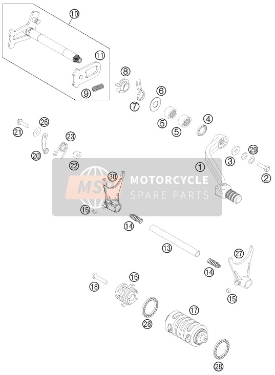 KTM 450 SX-F USA 2013 SCHALTMECHANISMUS für ein 2013 KTM 450 SX-F USA