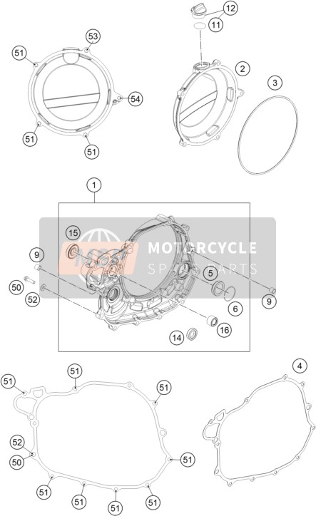 KTM 450 SX-F USA 2014 Koppelingsdeksel voor een 2014 KTM 450 SX-F USA