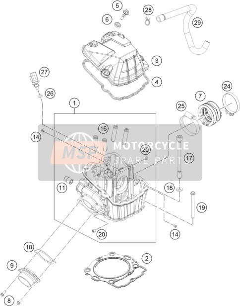 KTM 450 SX-F USA 2014 Cylinder Head for a 2014 KTM 450 SX-F USA