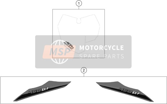 KTM 450 SX-F USA 2014 Aufkleber für ein 2014 KTM 450 SX-F USA