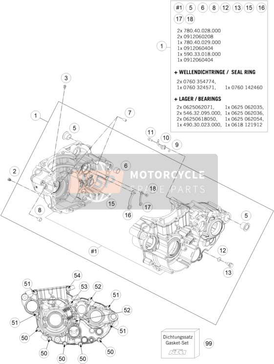 KTM 450 SX-F Europe 2014 MOTORGEHÄUSE für ein 2014 KTM 450 SX-F Europe