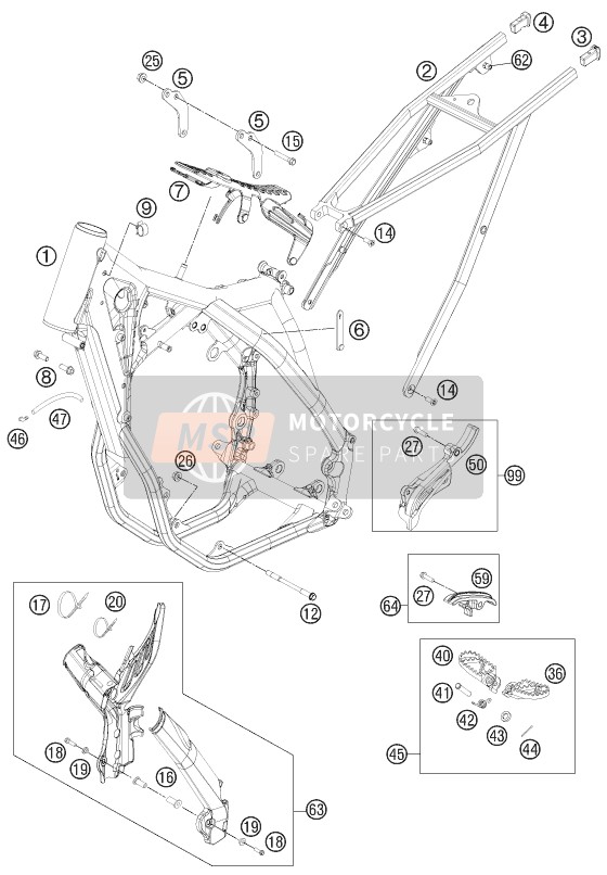 KTM 450 SX-F USA 2014 Rahmen für ein 2014 KTM 450 SX-F USA