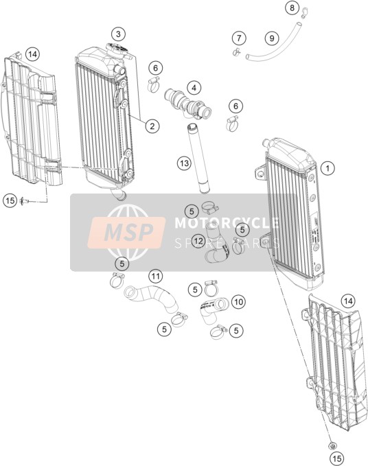 KTM 450 SX-F USA 2016 Système de refroidissement pour un 2016 KTM 450 SX-F USA