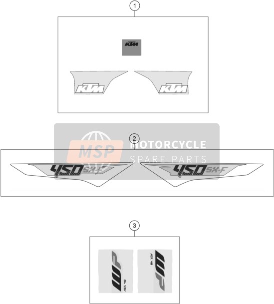 KTM 450 SX-F USA 2016 Decal for a 2016 KTM 450 SX-F USA