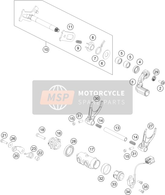 KTM 450 SX-F Europe 2016 Meccanismo di cambio per un 2016 KTM 450 SX-F Europe
