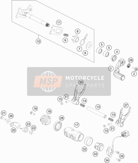 KTM 450 SX-F USA 2017 Mécanisme de changement de vitesse pour un 2017 KTM 450 SX-F USA