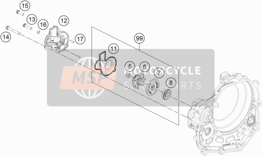 KTM 450 SX-F Europe 2019 Water Pump for a 2019 KTM 450 SX-F Europe