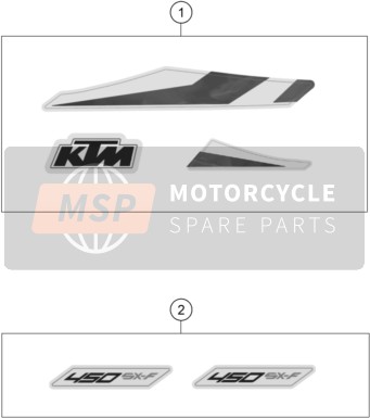 79108098017, Decal Set 450 SX-F 2020, KTM, 0