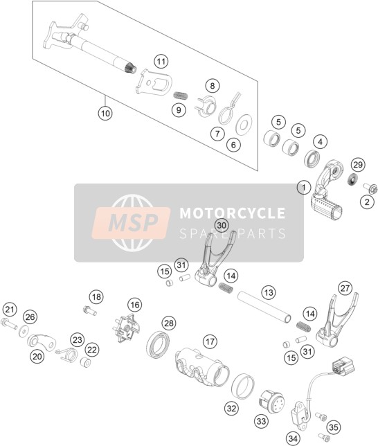 KTM 450 SX-F Europe 2020 Shifting Mechanism for a 2020 KTM 450 SX-F Europe