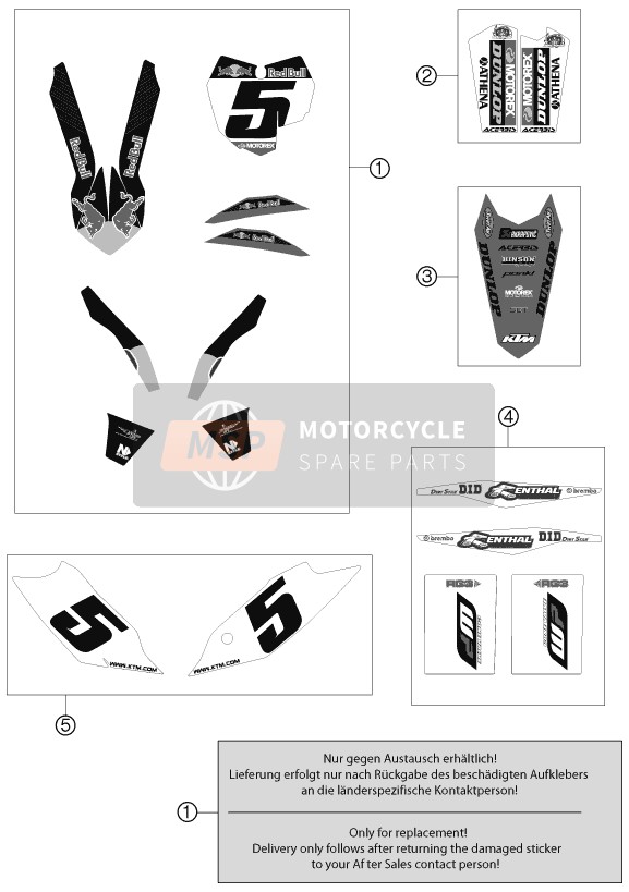 KTM 450 SX-F FACT.REPL. USA 2012 Autocollant pour un 2012 KTM 450 SX-F FACT.REPL. USA