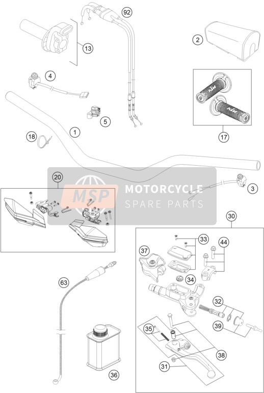 KTM 450 SX-F FACTORY EDITION USA 2013 Manubrio, Controlli per un 2013 KTM 450 SX-F FACTORY EDITION USA