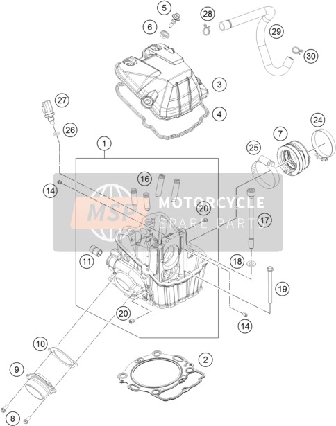 KTM 450 SX-F FACTORY EDITION USA 2014 Cabeza de cilindro para un 2014 KTM 450 SX-F FACTORY EDITION USA