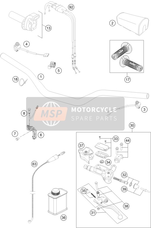 KTM 450 SX-F FACTORY EDITION USA 2014 Handlebar, Controls for a 2014 KTM 450 SX-F FACTORY EDITION USA