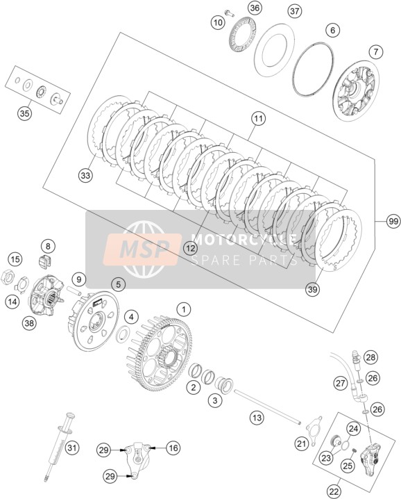KTM 450 SX-F FACTORY EDITION USA 2015 Clutch for a 2015 KTM 450 SX-F FACTORY EDITION USA