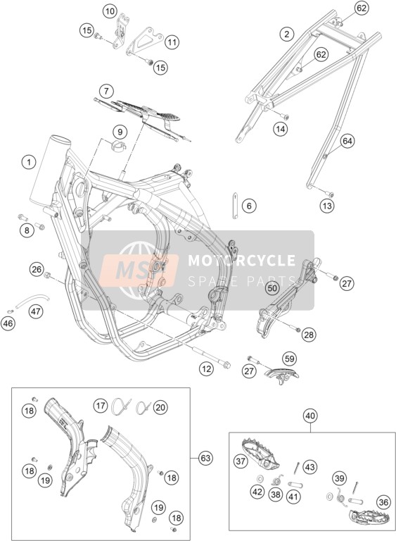 KTM 450 SX-F FACTORY EDITION USA 2015 Frame for a 2015 KTM 450 SX-F FACTORY EDITION USA
