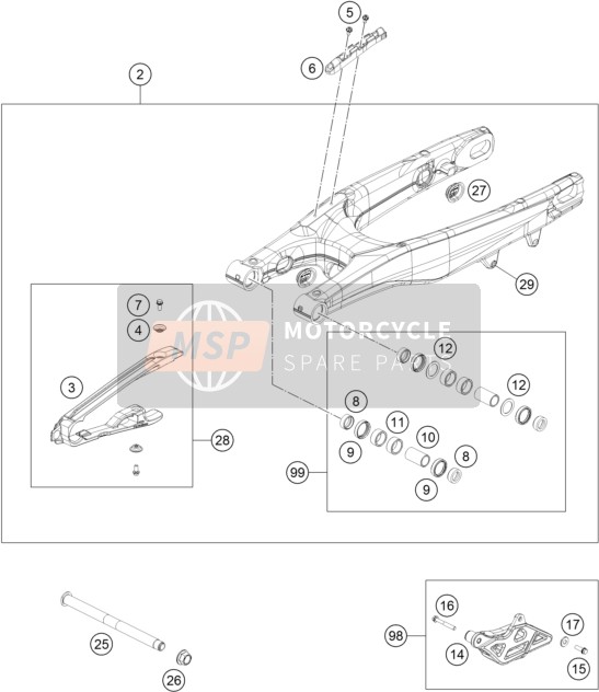KTM 450 SX-F FACTORY EDITION USA 2015 Schwinge für ein 2015 KTM 450 SX-F FACTORY EDITION USA
