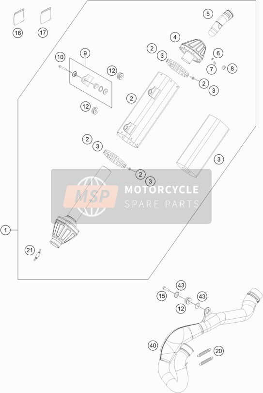 79005989010, Muffler Repack Kit, KTM, 0