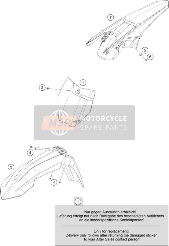 KTM 450 SX-F FACTORY EDITION USA 2016 Maschera, Parafanghi per un 2016 KTM 450 SX-F FACTORY EDITION USA