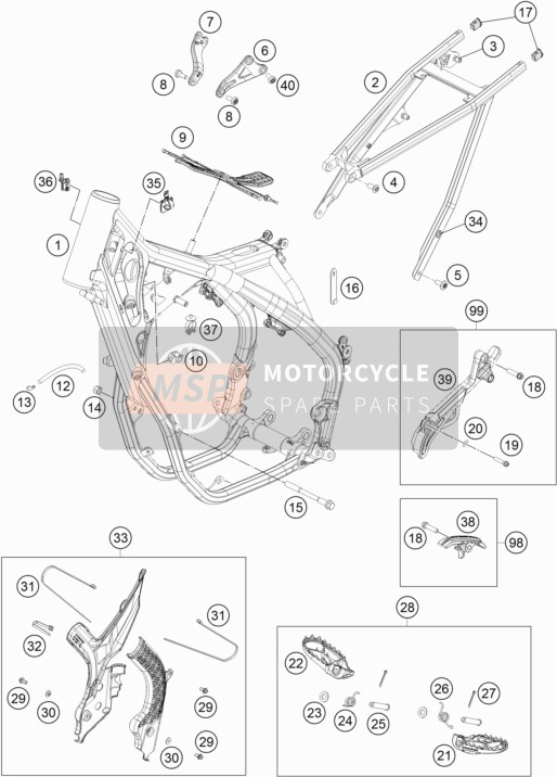 KTM 450 SX-F FACTORY EDITION USA 2018 Frame voor een 2018 KTM 450 SX-F FACTORY EDITION USA