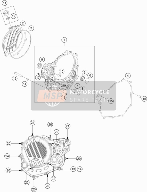KTM 450 SX-F FACTORY EDITION USA 2019 Couvercle d'embrayage pour un 2019 KTM 450 SX-F FACTORY EDITION USA
