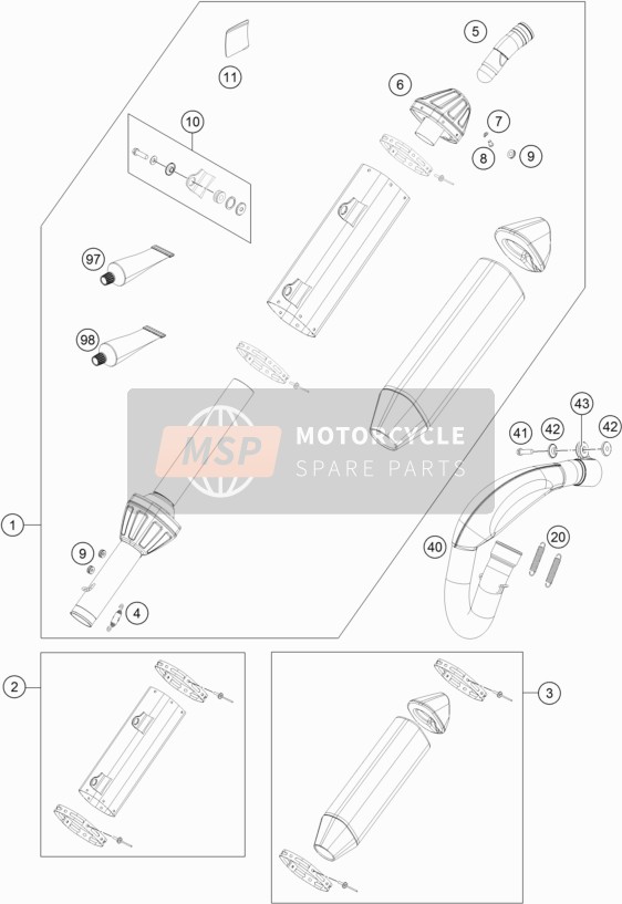 KTM 450 SX-F HERLINGS REPLICA  2019 Uitlaatsysteem voor een 2019 KTM 450 SX-F HERLINGS REPLICA 