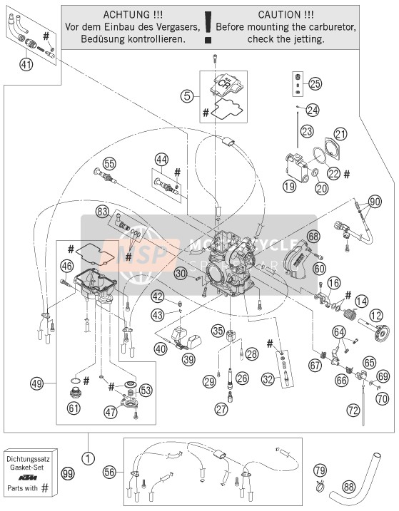 KTM 450 SX Europe 2006 Carburettor for a 2006 KTM 450 SX Europe