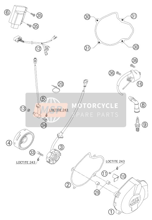 KTM 450 SX Europe 2006 Ignition System for a 2006 KTM 450 SX Europe