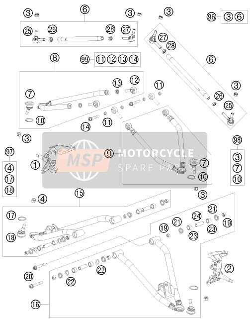 83061106000, Wheel Carrier Front Right Cpl, KTM, 0