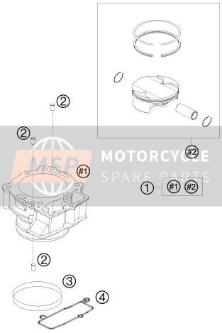 KTM 450 SX ATV Europe 2010 ZYLINDER für ein 2010 KTM 450 SX ATV Europe