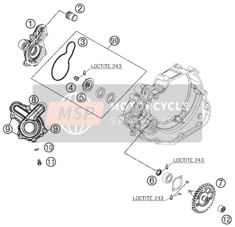 KTM 450 SX ATV Europe 2010 Water Pump for a 2010 KTM 450 SX ATV Europe